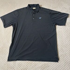 Men's Striped Polo Shirt - Black and White